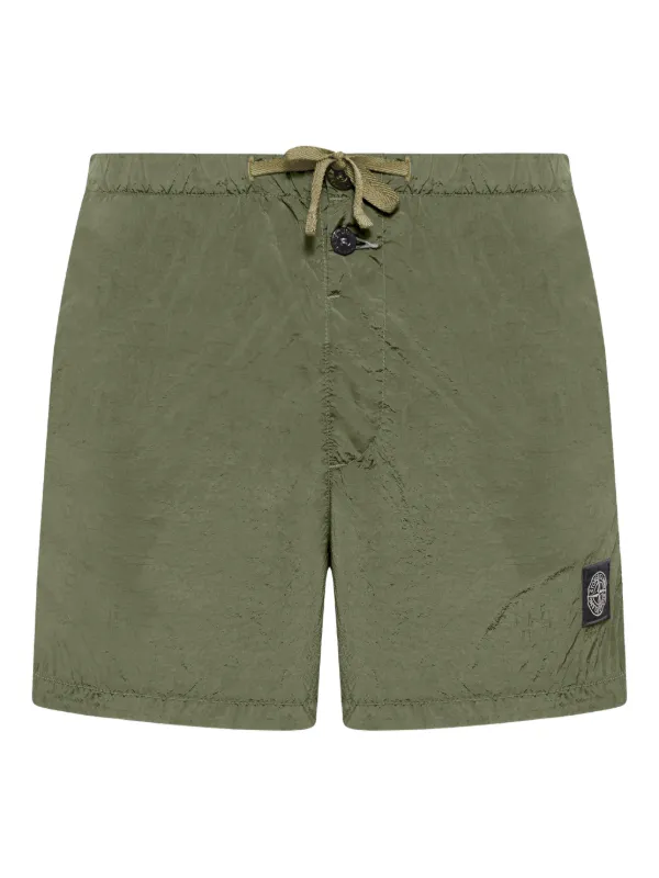 Stone Island B100003 Nylon Metal in Econyl® Slim-fit Swim Shorts with Pockets in Green