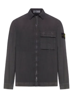 Stone Island ジップ フラップポケット シャツジャケット | ブラウン