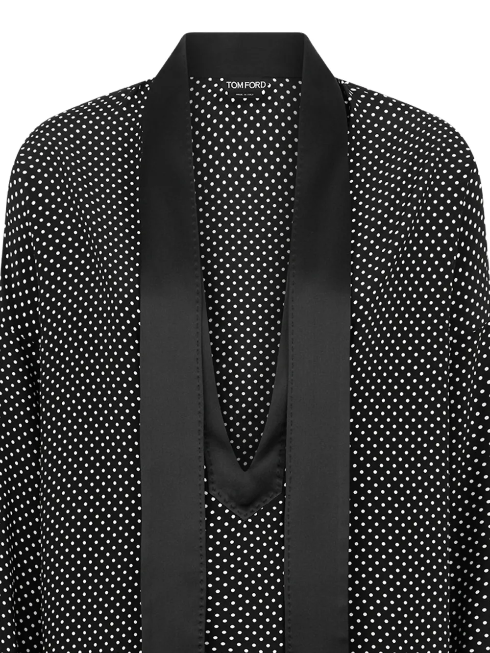 TOM FORD Lavalliere polka dot tuxedo blouse - Zwart