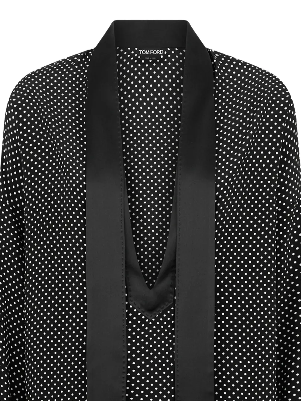 TOM FORD Lavalliere smoking blouse met stippen Zwart