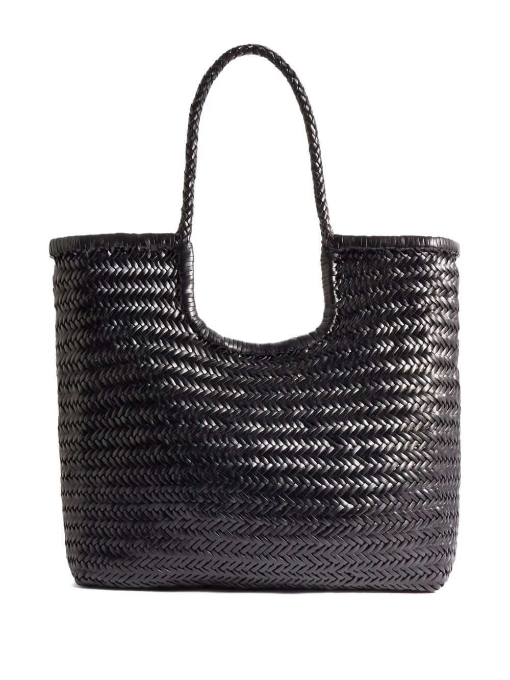 DRAGON DIFFUSION NS Diagonal Triple Jump handwoven tote bag - Nero