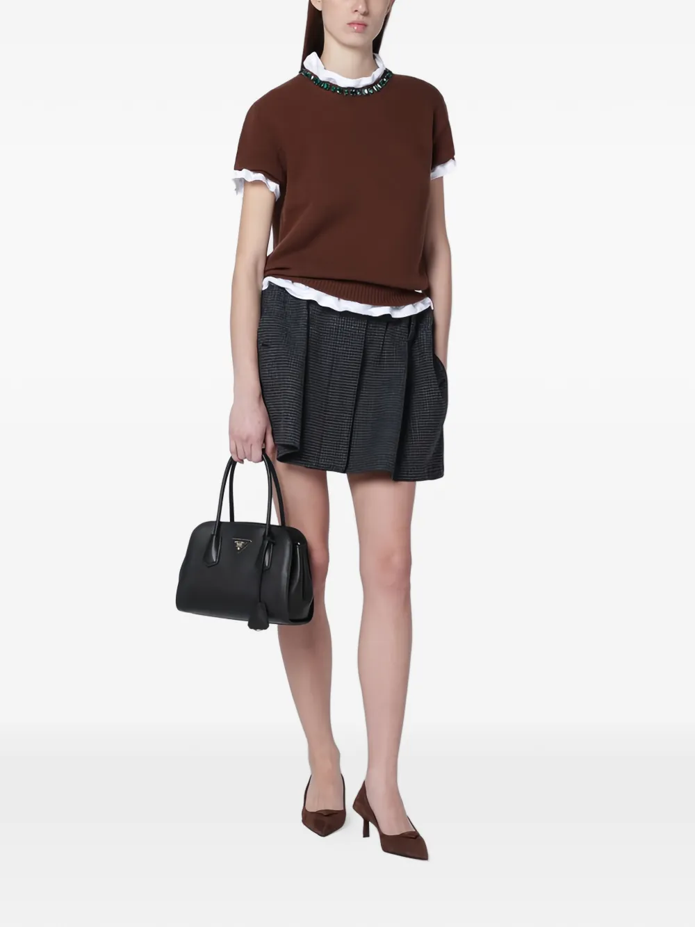 Prada Shopper met logo Zwart
