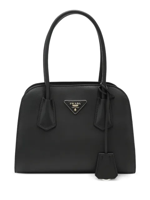 Prada triangle-logo tote bag