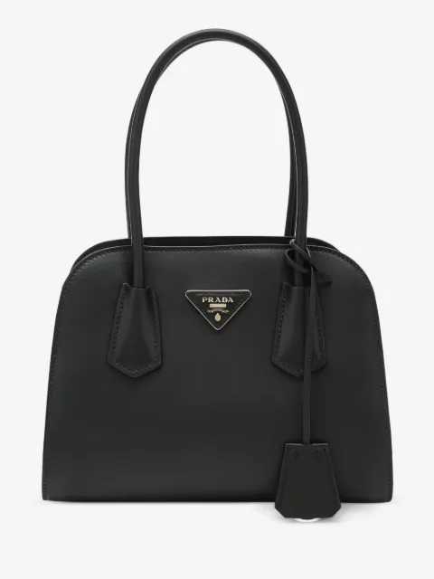 Prada triangle-logo tote bag