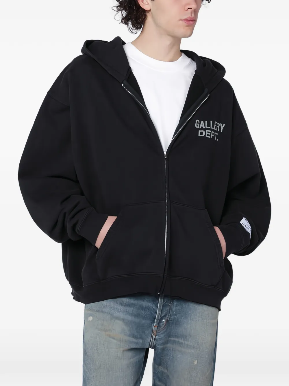 GALLERY DEPT. logo-print zip-up hoodie - Nero