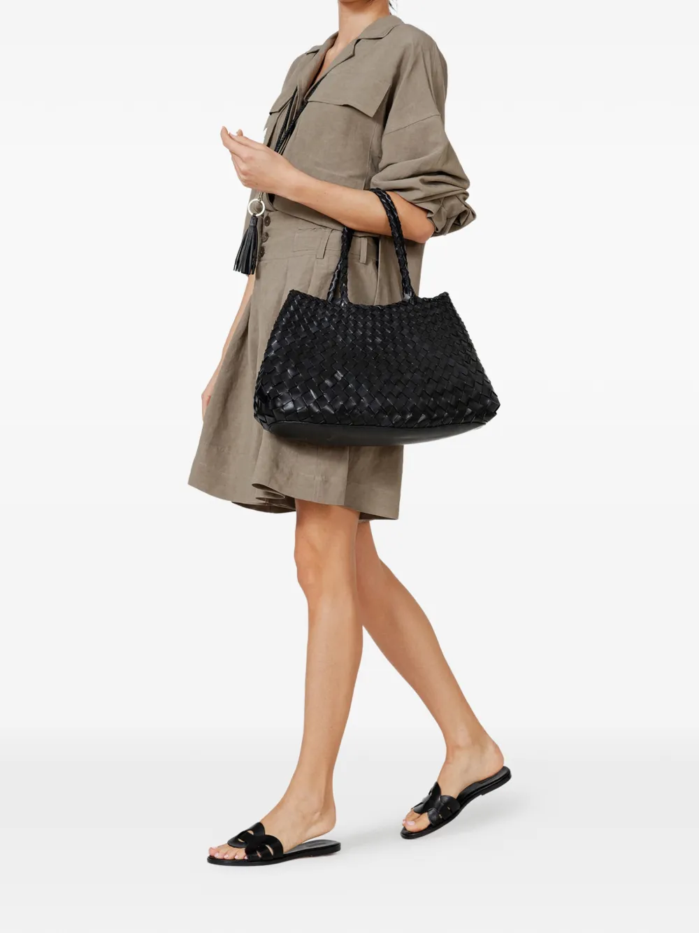 DRAGON DIFFUSION big Santa Croce black tote bag - Zwart