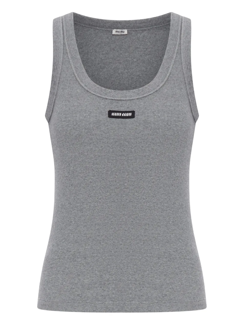 Miu Miu ribbed label tank top | Grey | Image 1