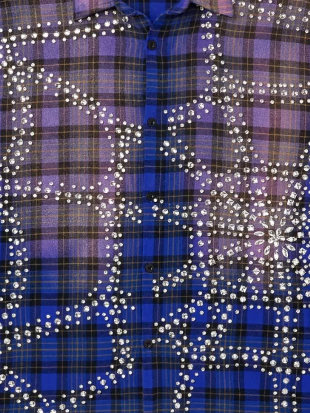 Vale Inferno flannel embellished shirt - Blauw