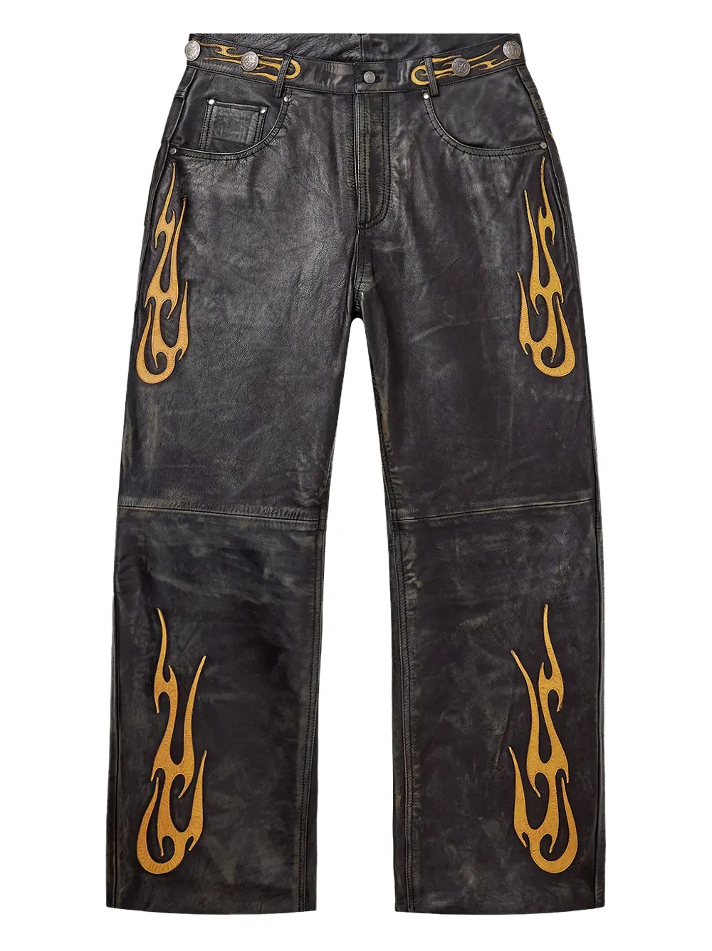 Vale flame leather trousers | Black | Image 1