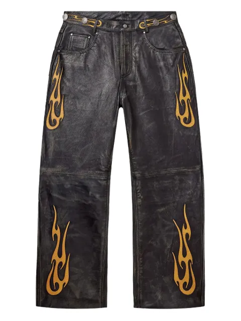 Vale flame leather trousers