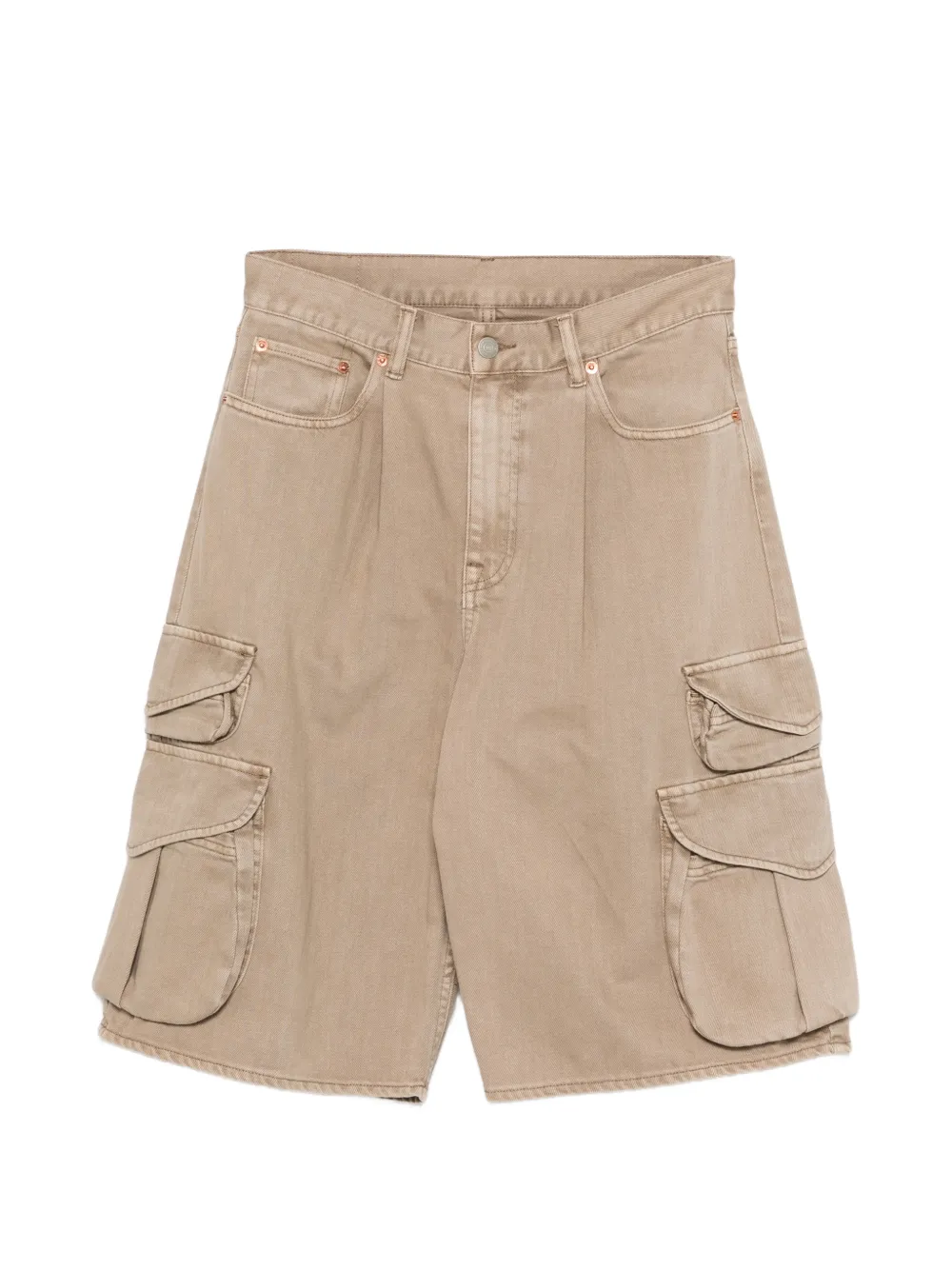 Denimist cargo pleated shorts - Toni neutri