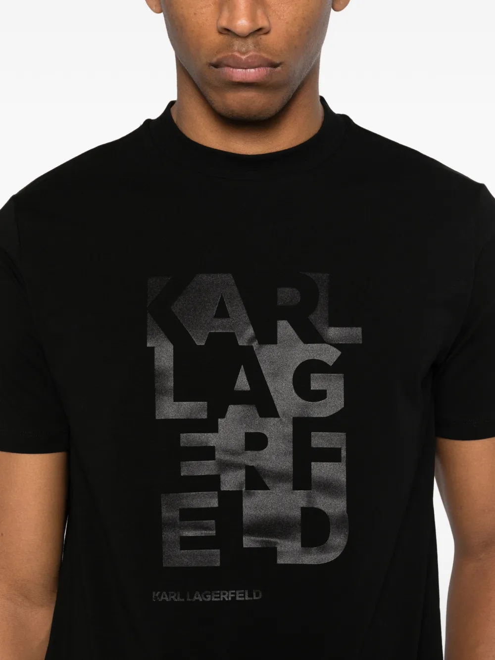 Karl Lagerfeld T-shirt met logopatroon Zwart