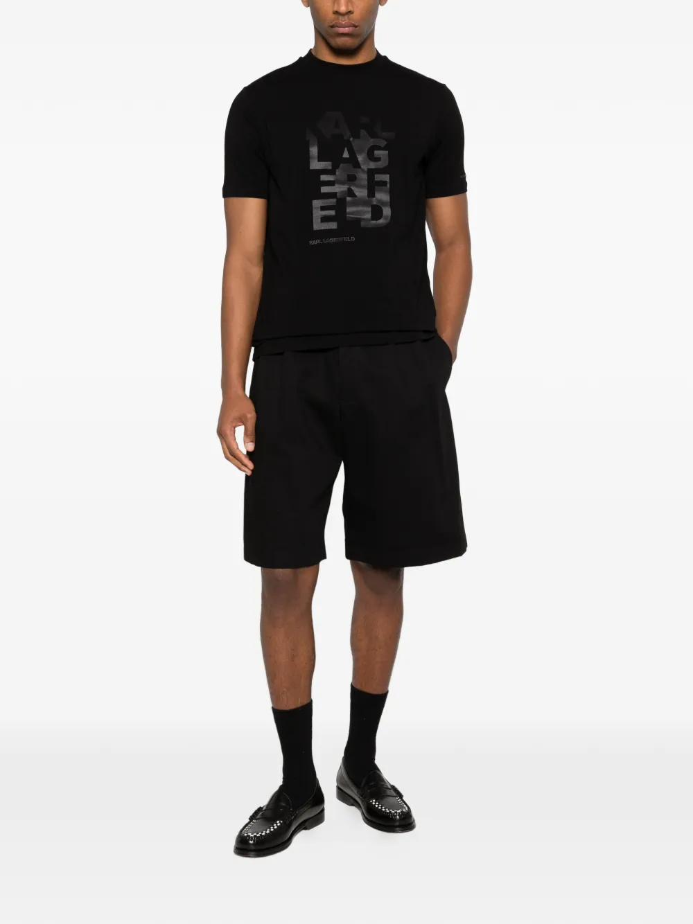 Karl Lagerfeld T-shirt met logopatroon Zwart