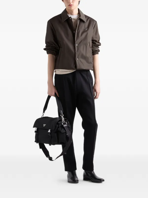 Prada triangle-logo Jacket | Green | FARFETCH
