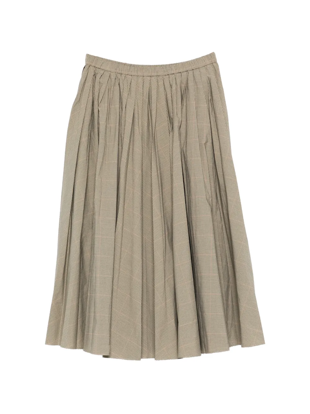 6397 Gonna midi plissettata a quadri - Toni neutri