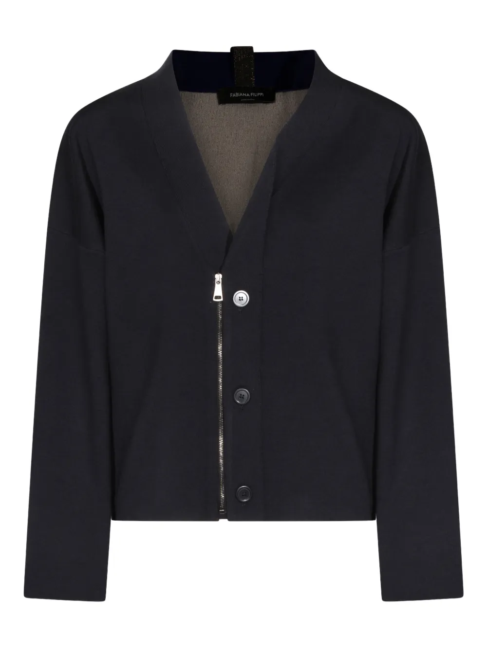 Fabiana Filippi zip-up buttoned cardigan - Nero
