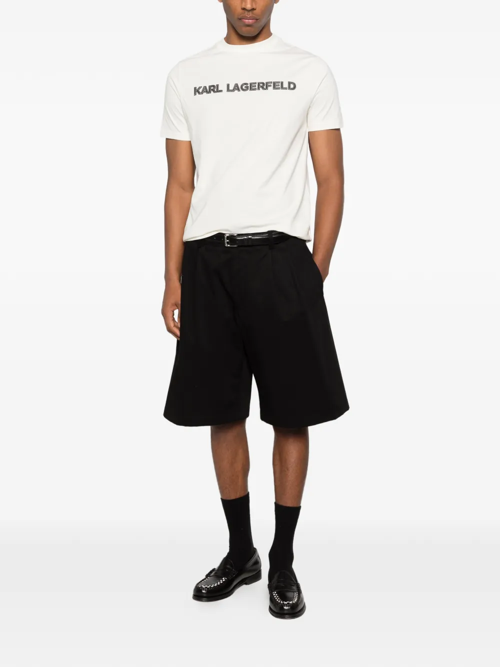 Karl Lagerfeld T-shirt met logopatroon Wit