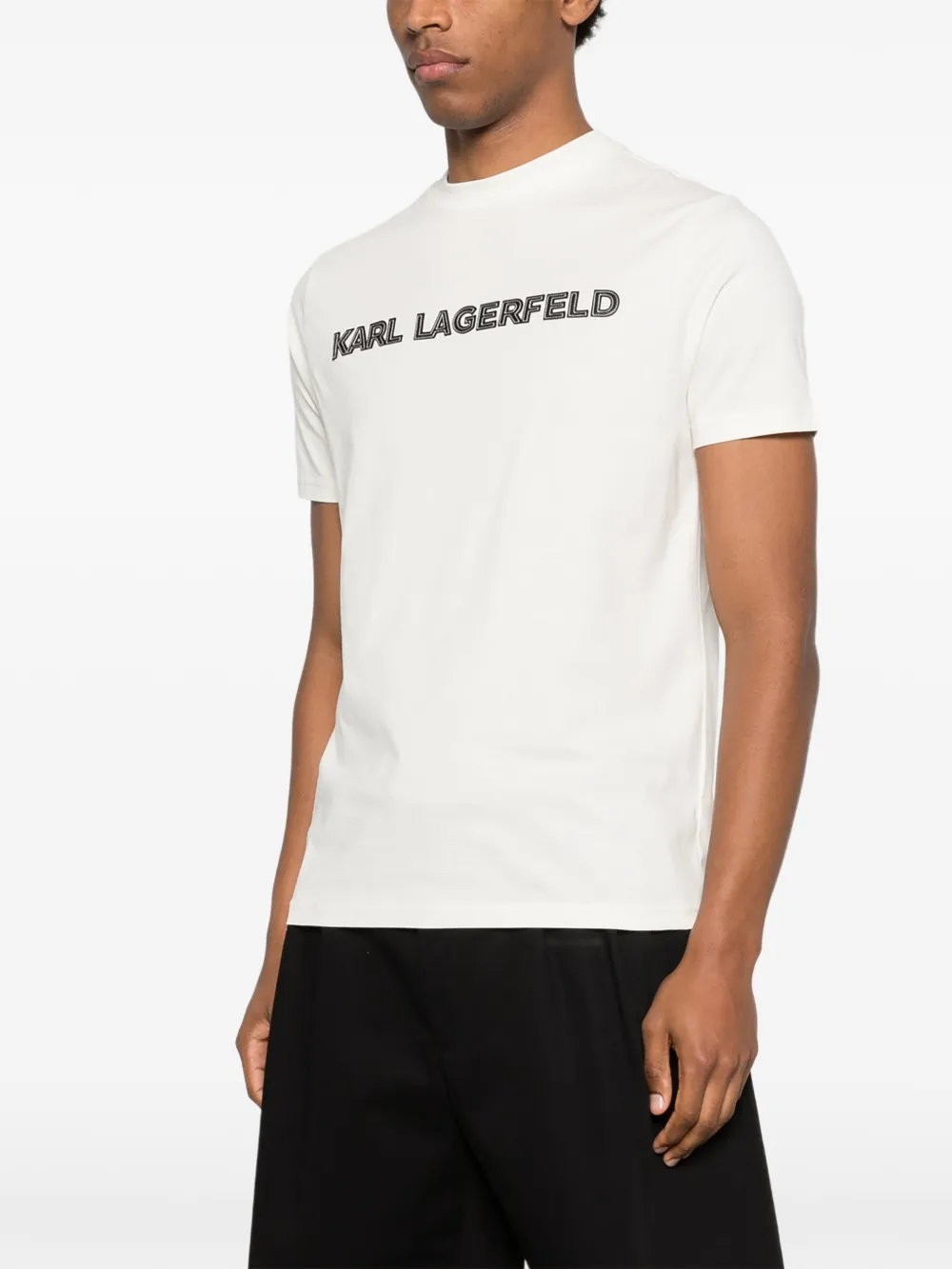 Karl Lagerfeld T-shirt met logopatroon Wit