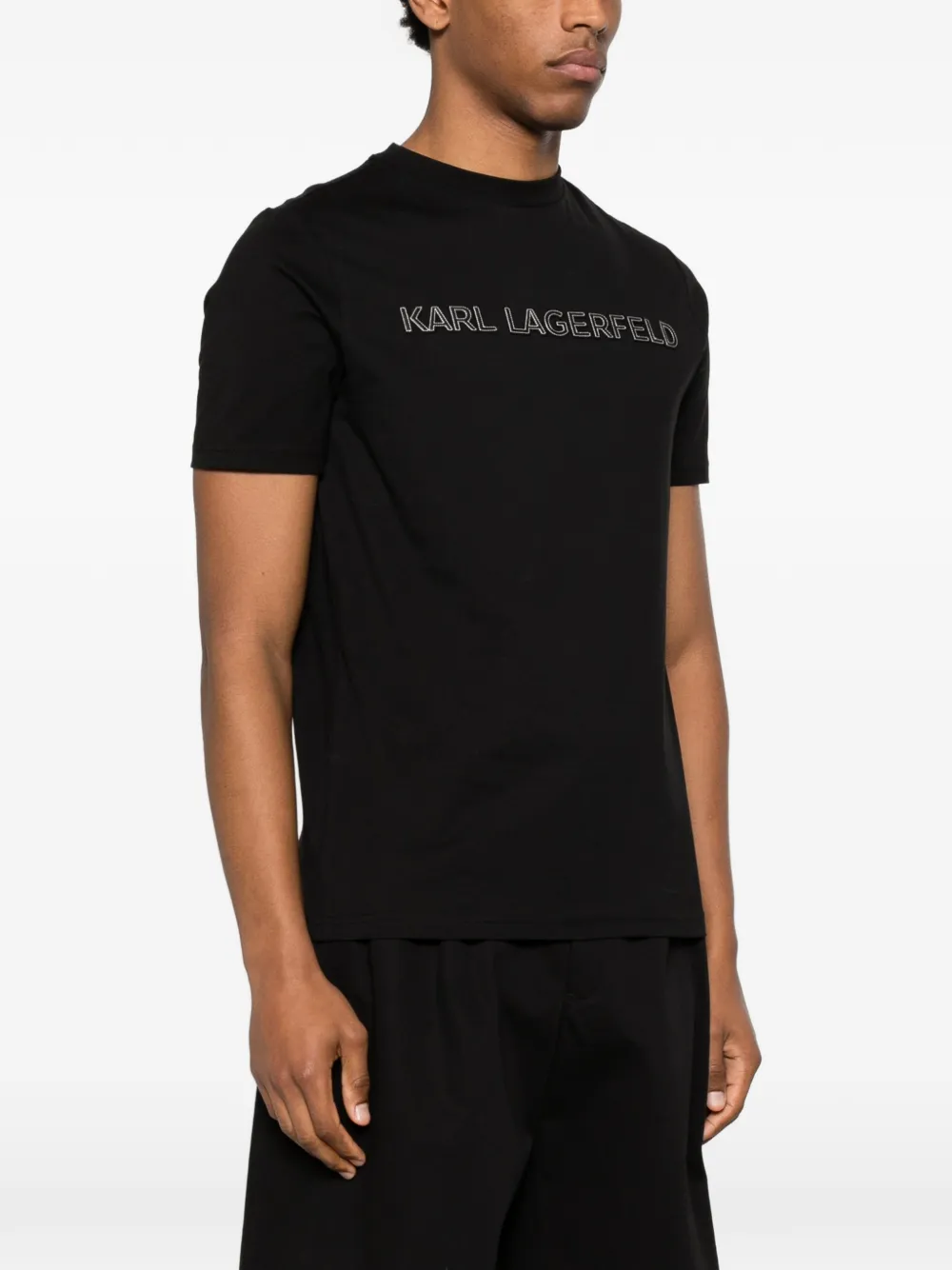 Karl Lagerfeld T-shirt met logopatroon Zwart
