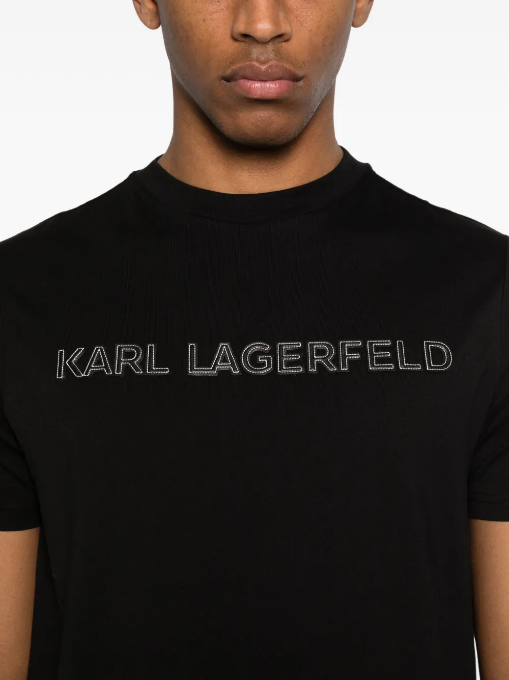Karl Lagerfeld T-shirt met logopatroon Zwart