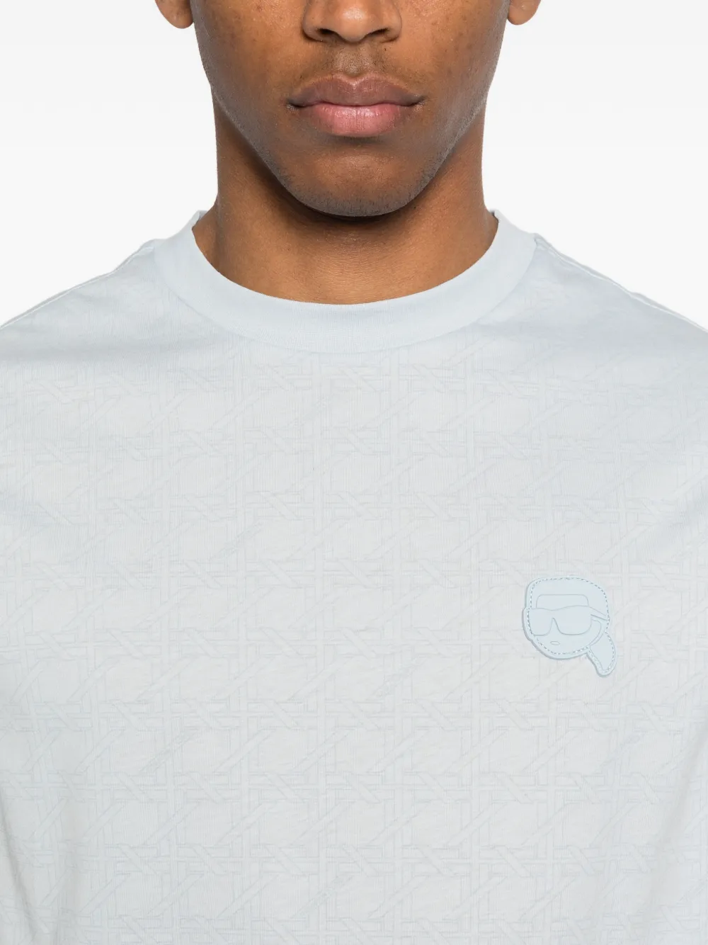Karl Lagerfeld T-shirt met logopatroon Blauw