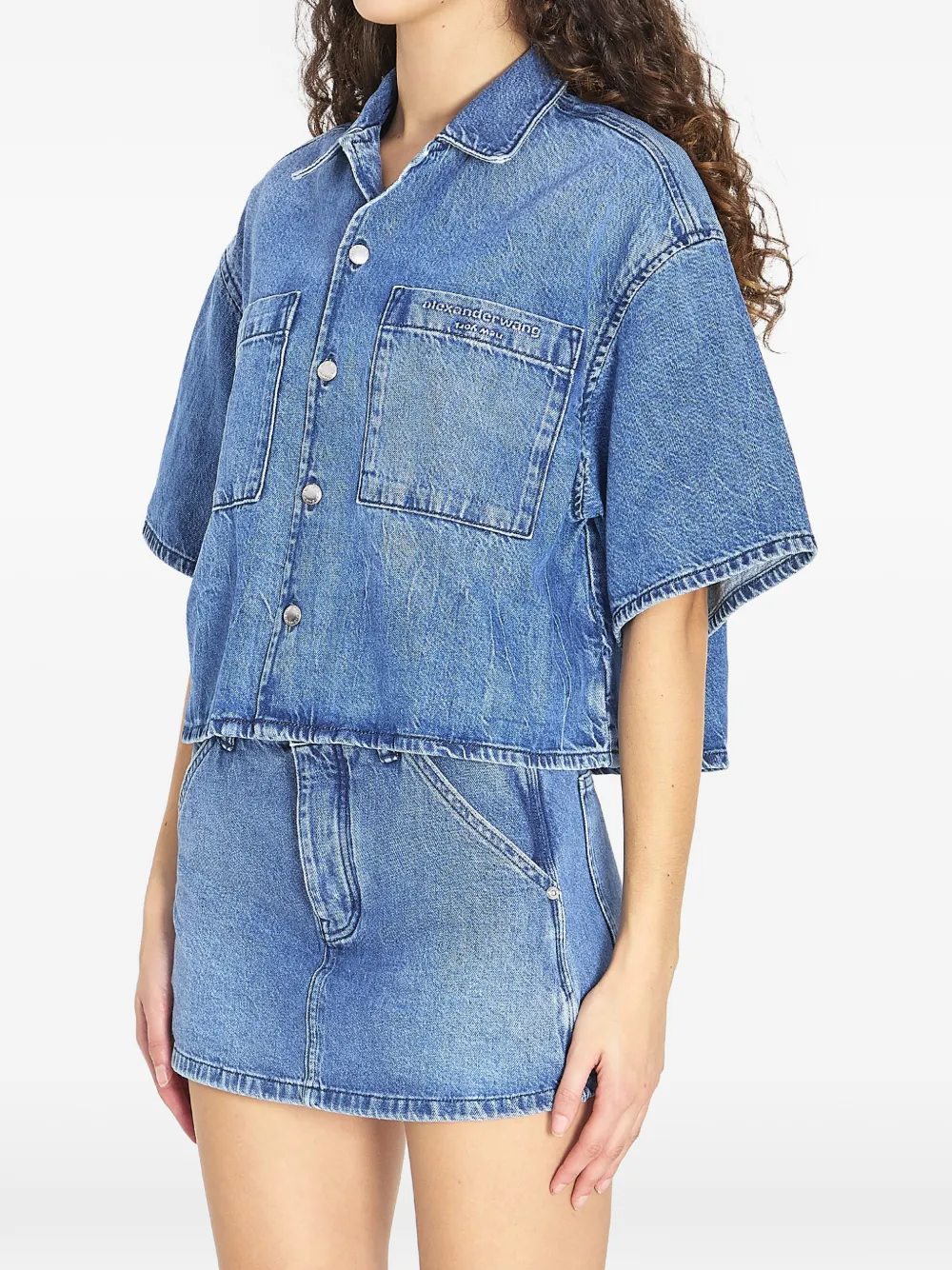  Alexander Wang Patch-pocket Denim Shirt - Blue 