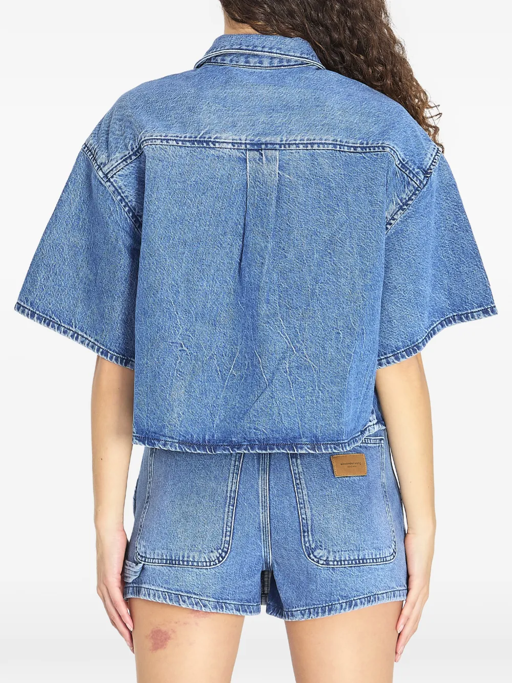 Alexander Wang Cropped spijkerblouse Blauw