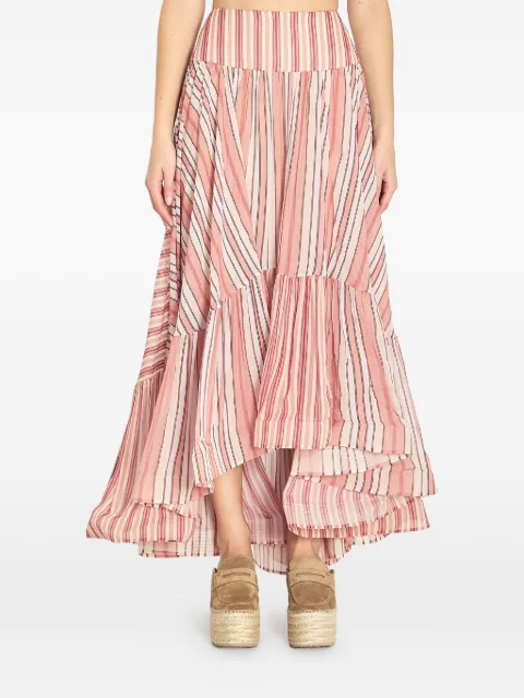 ZIMMERMANN Bohémien Rebellion ruffled striped midi skirt