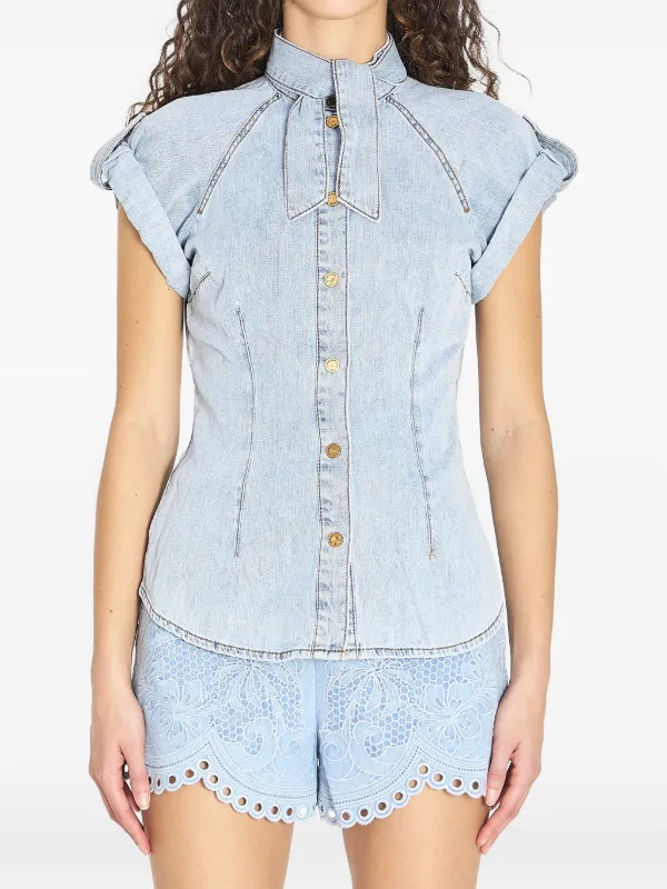 Zimmermann Tie-neck Shirt in Blue