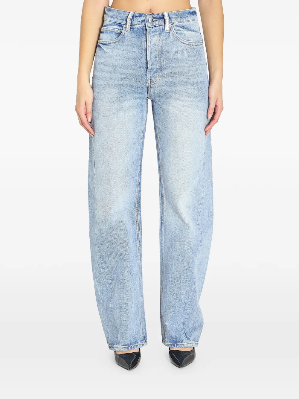 Alexander Wang Float rhinestone jeans - Blau