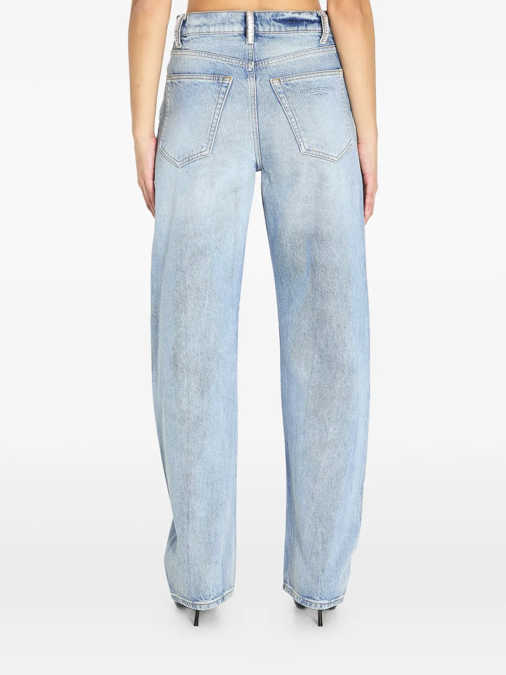 Alexander Wang Float jeans verfraaid met kristallen Blauw