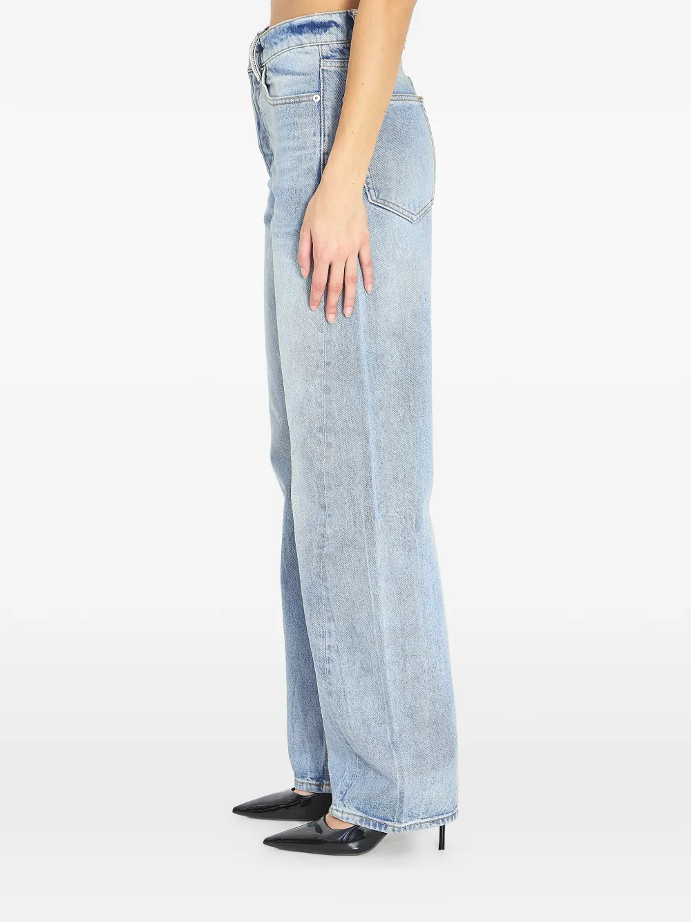 Alexander Wang Float jeans verfraaid met kristallen Blauw