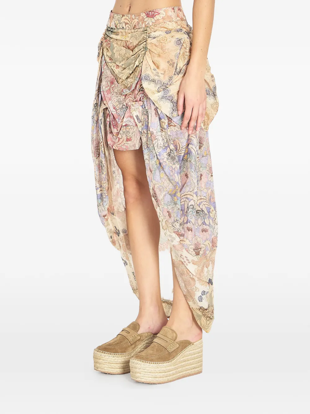 Rebellion Floral Asymmetric Skirt