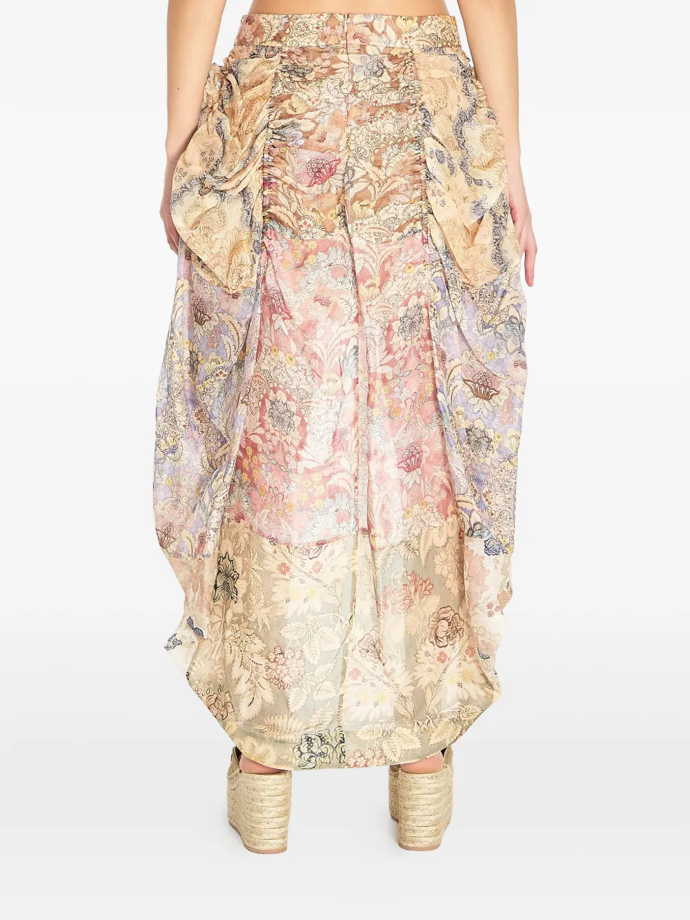 Rebellion Floral Asymmetric Skirt