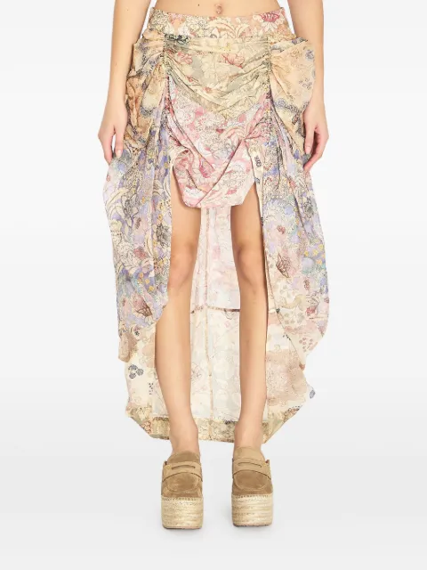 ZIMMERMANN Rebellion floral asymmetric skirt