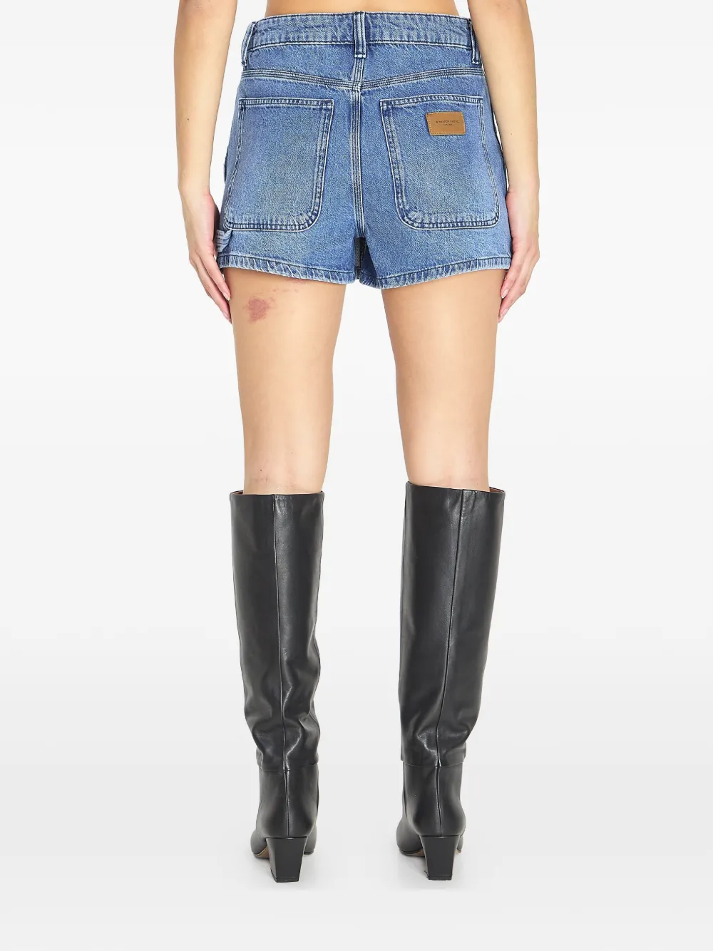 Alexander Wang Denim cargo shorts met marmer-effect Blauw