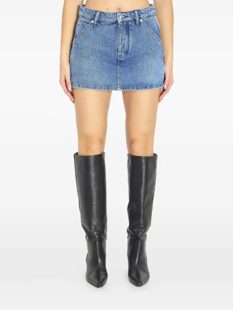 Alexander Wang marbled denim carpenter skort