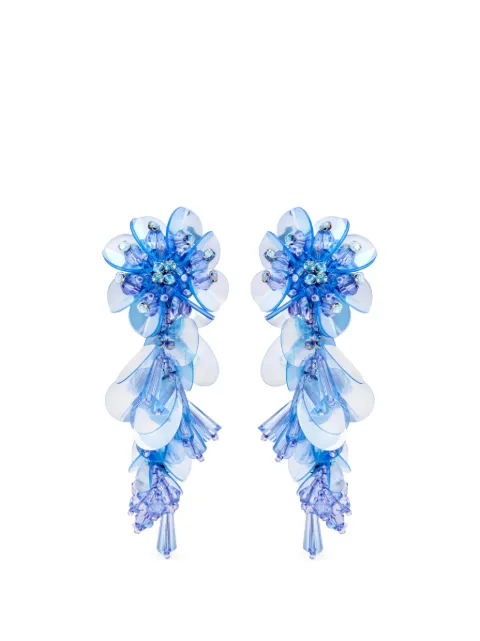 Oscar de la Renta flower beaded earrings