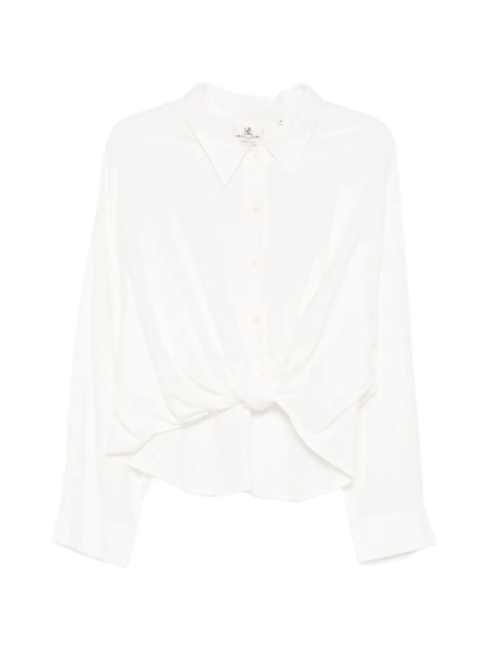 Denimist knot-front long-sleeve shirt - Bianco
