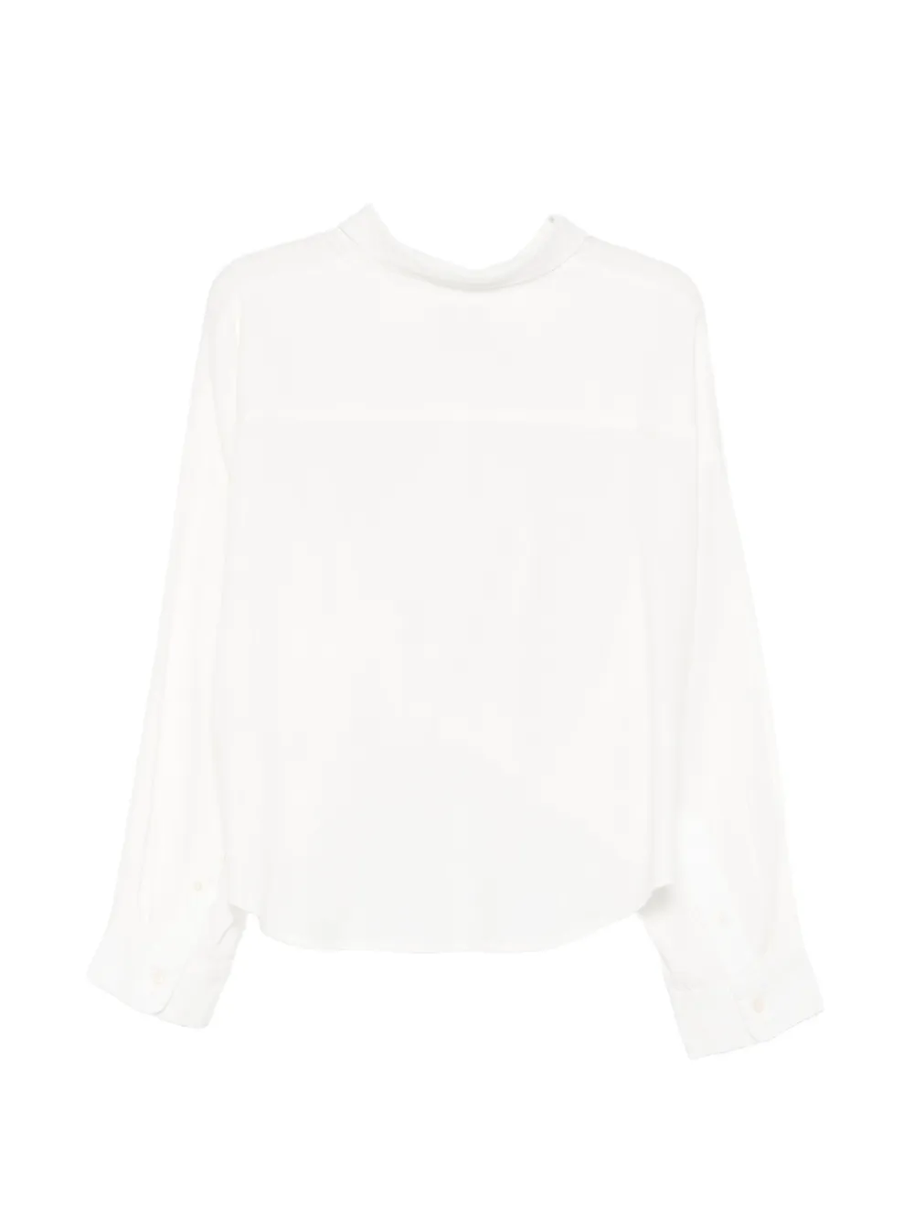  Denimist Knot-front Long-sleeve Shirt - White 