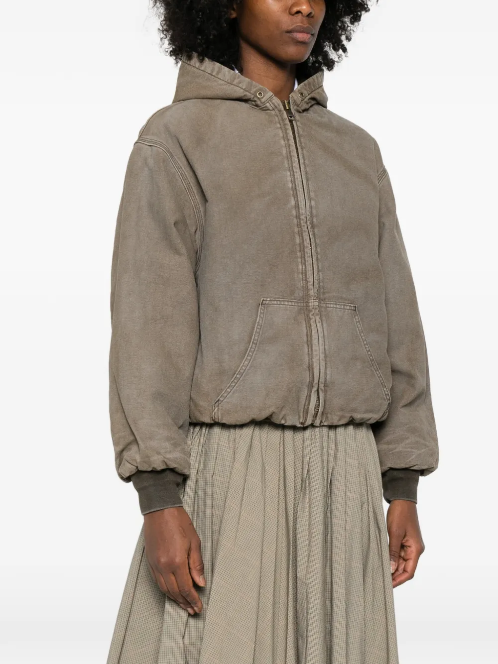  6397 Hooded Zip Jacket - Brown 