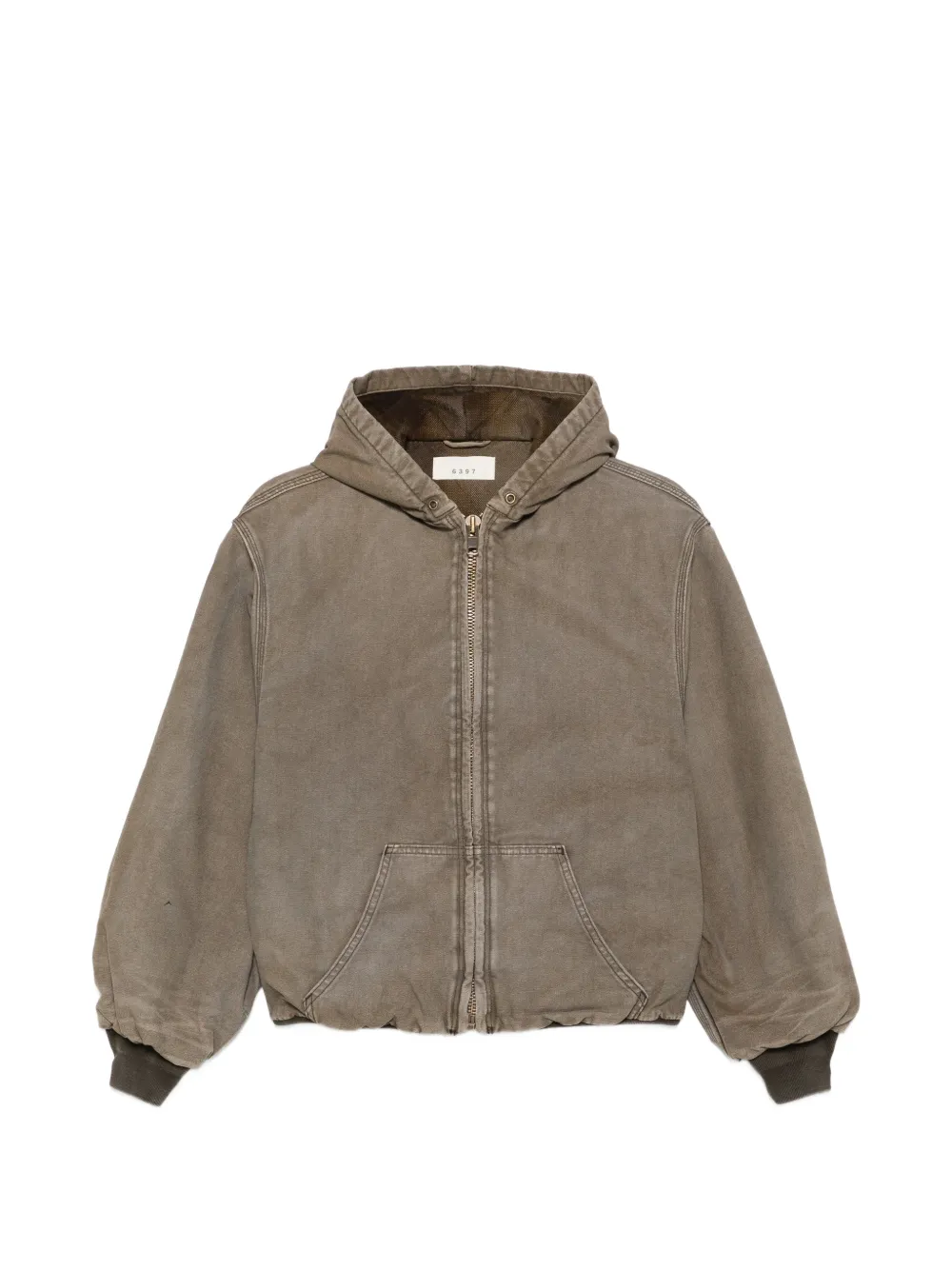 6397 hooded zip jacket - Marrone
