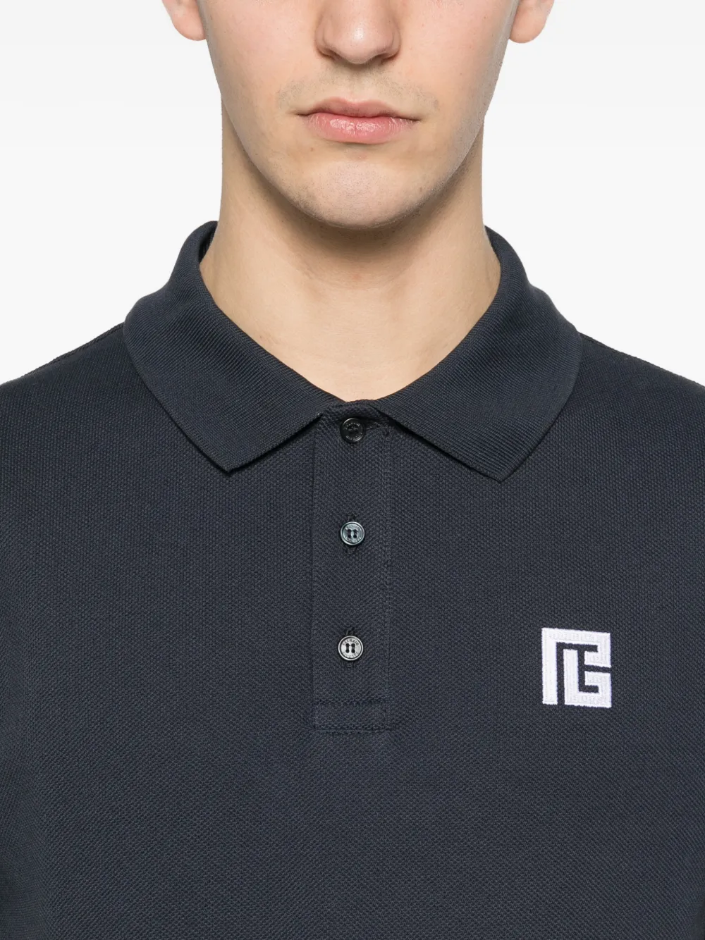 Balmain Poloshirt met logo Blauw