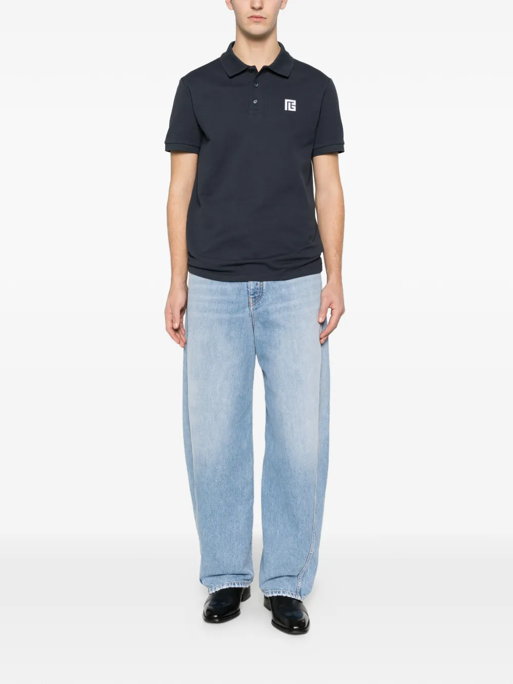 Balmain logo polo shirt - Blauw
