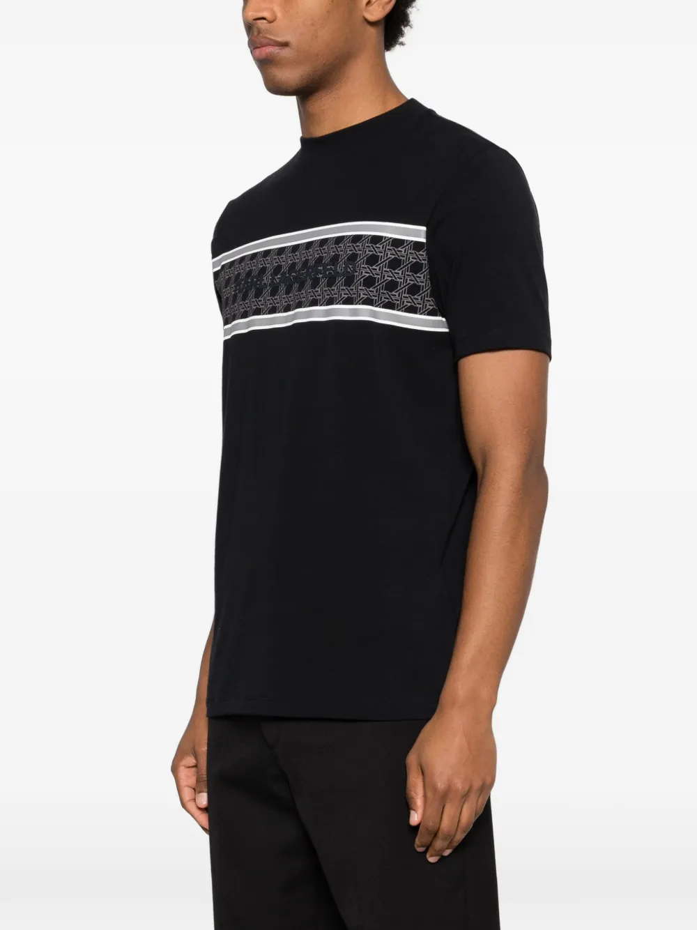 Karl Lagerfeld T-shirt met logo-reliëf Blauw
