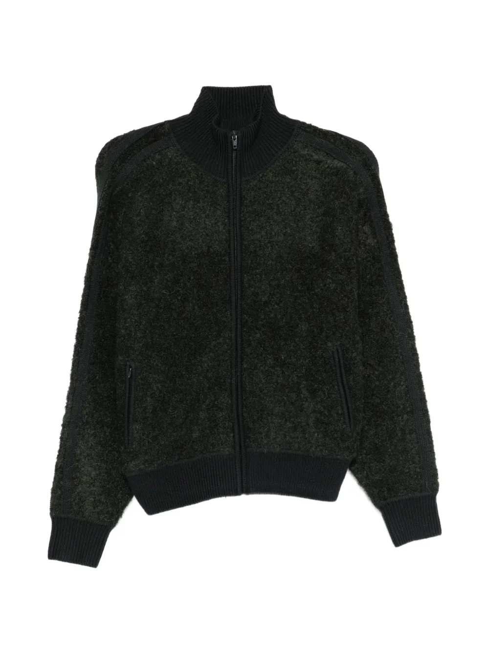 6397 zip shoulder panel sweater - Verde