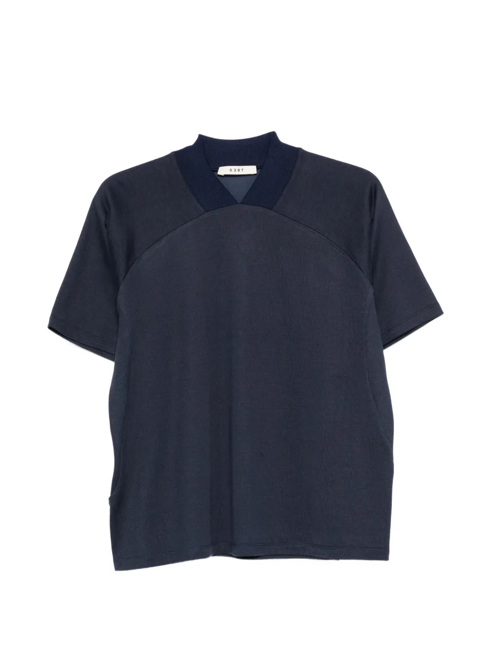 6397 panelled collar T-shirt - Blu