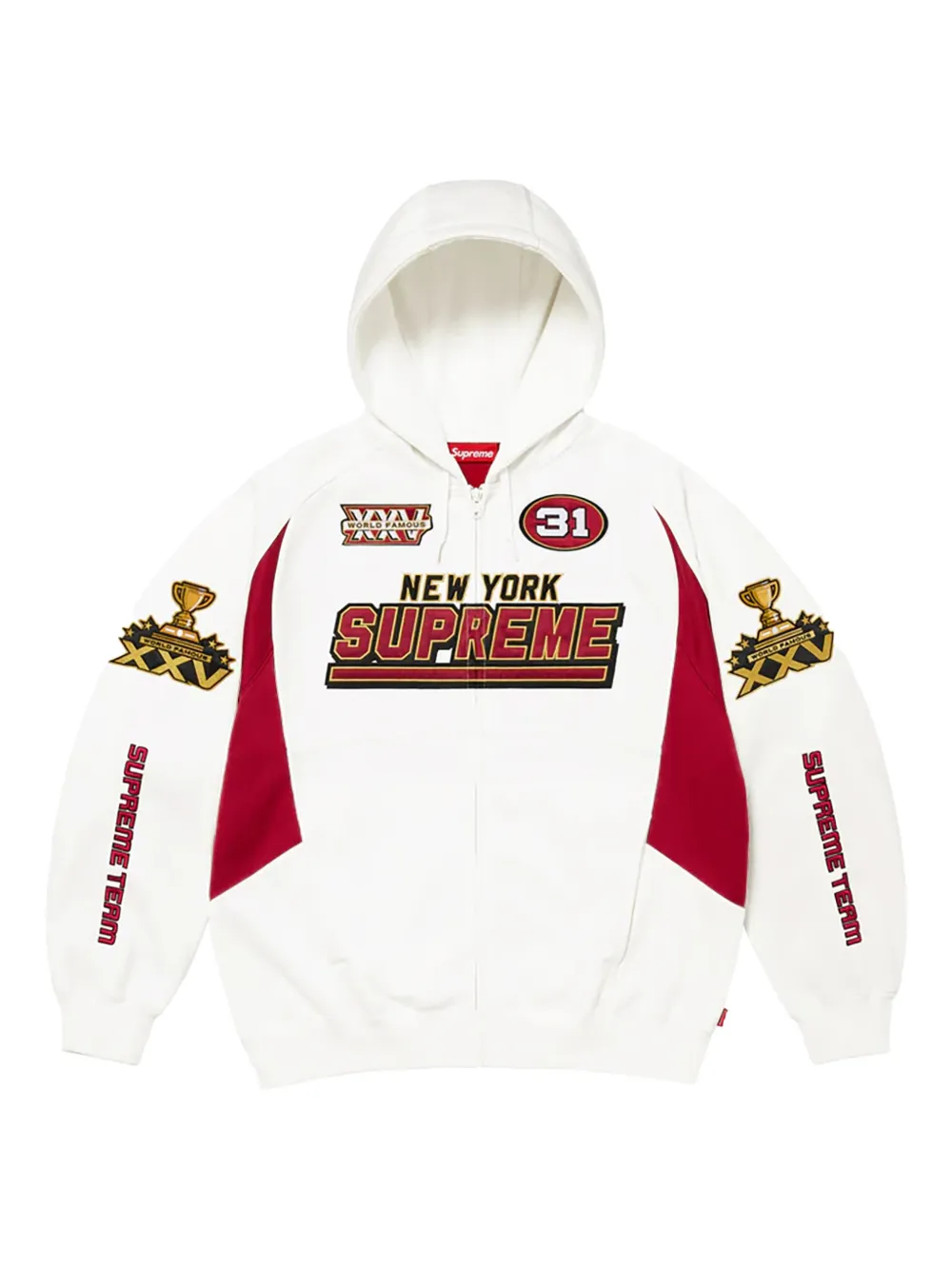 Supreme Kapuzenjacke mit Reißverschluss - Weiß