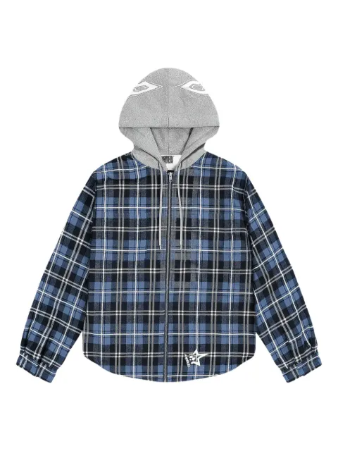 SP5DER hooded zip flannel hoodie