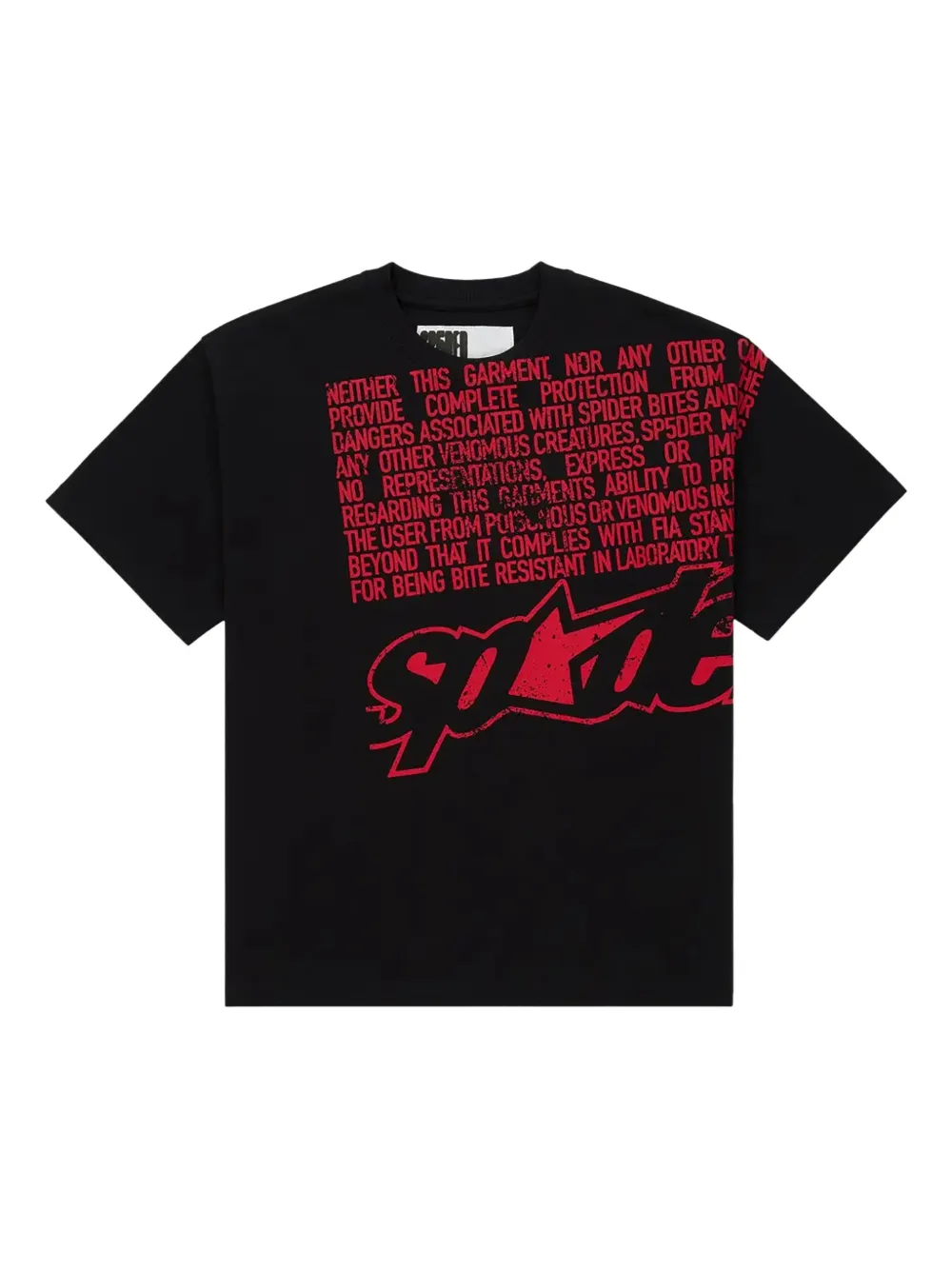 SP5DER disclaimer short-sleeved T-shirt - Nero